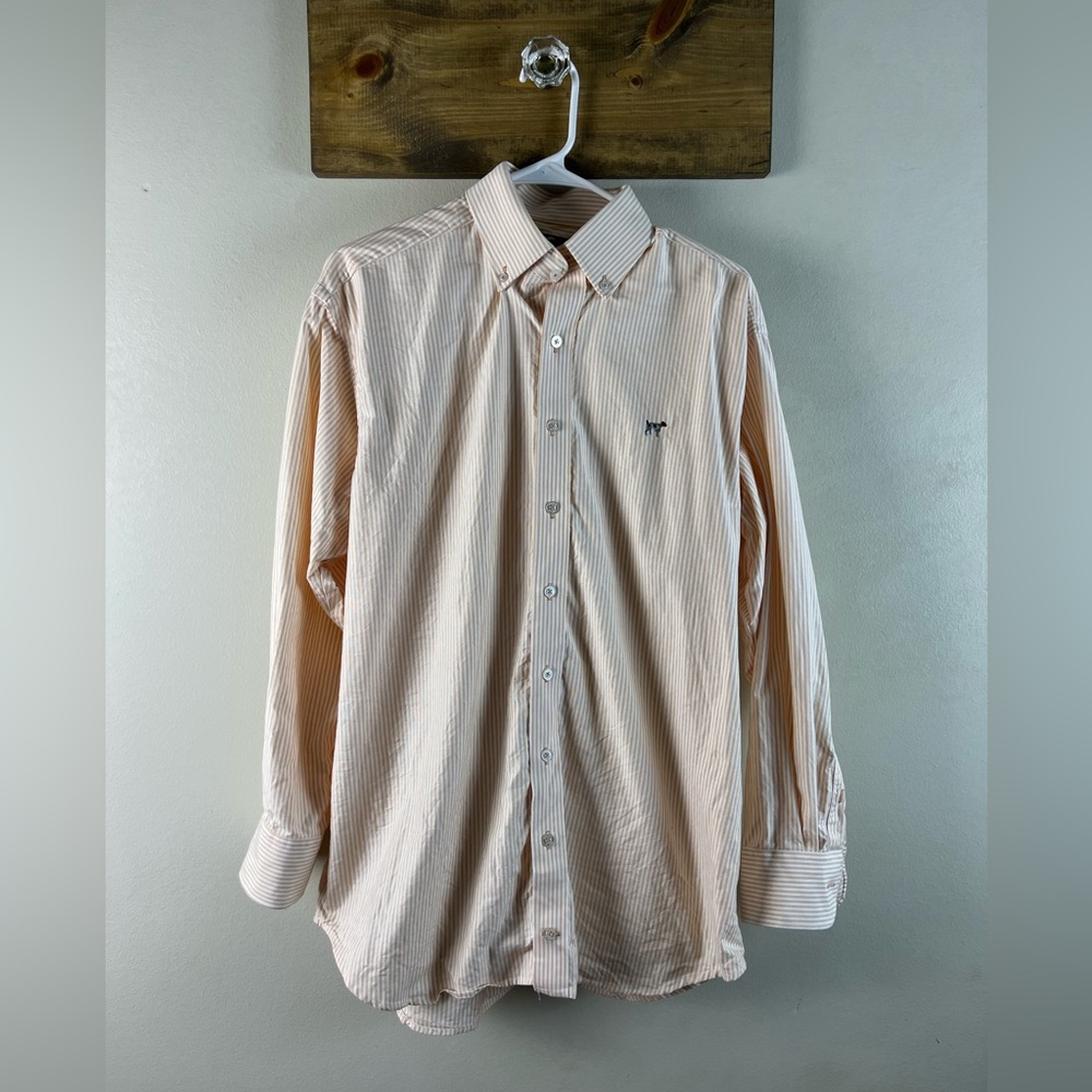 Southern Pointe Company “The Brindle Oxford” Medium Orange & White Striped Shirt